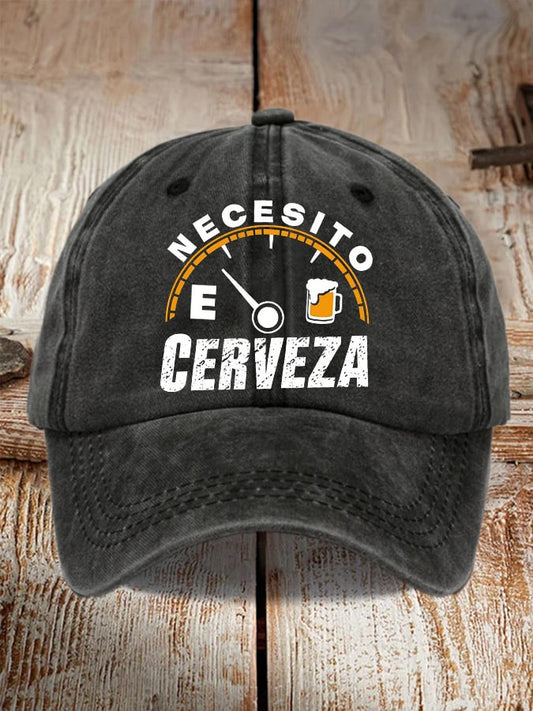 Unisex Oktoberfest Beer Print Printed Washed Distressed Hat