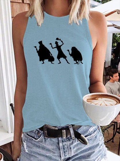 Women's Ghosts Silhouette Print Tank Top