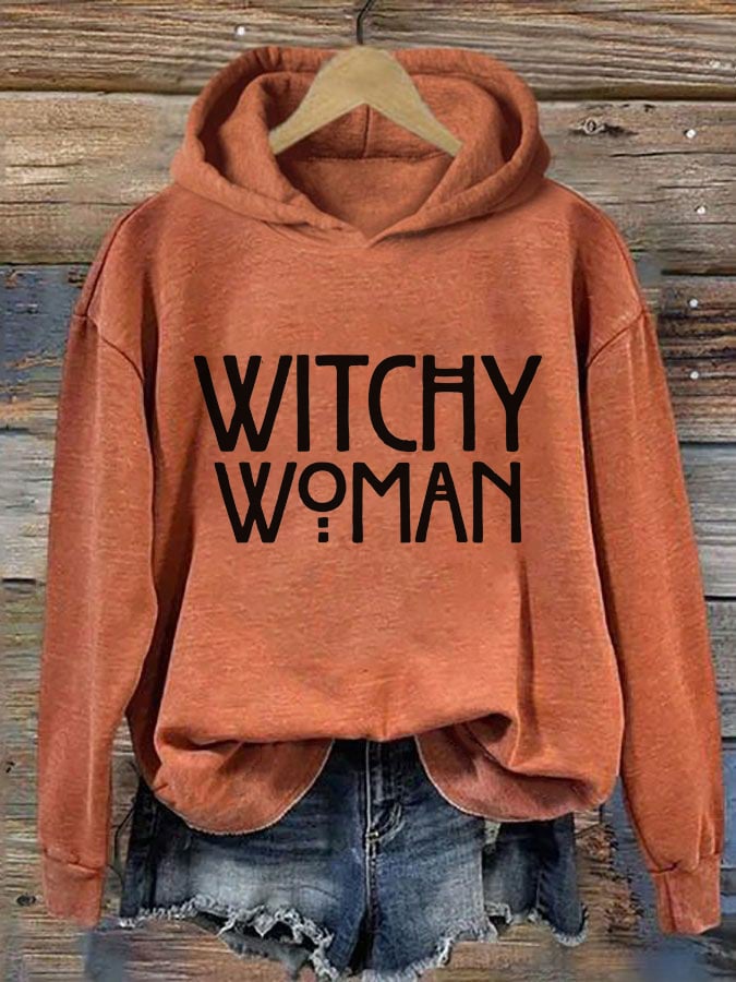 Women's Halloween Witchy Woman Print Hoodie