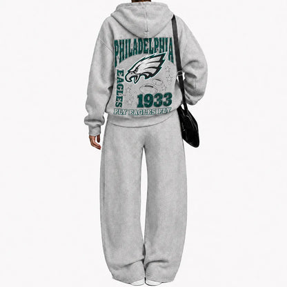 Philadelphia Eagles-Vintage Plush Hoodie set