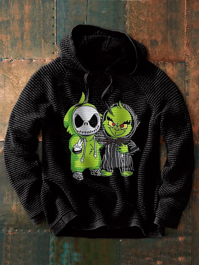 Men's Spooky Pet Print Waffle Hoodie