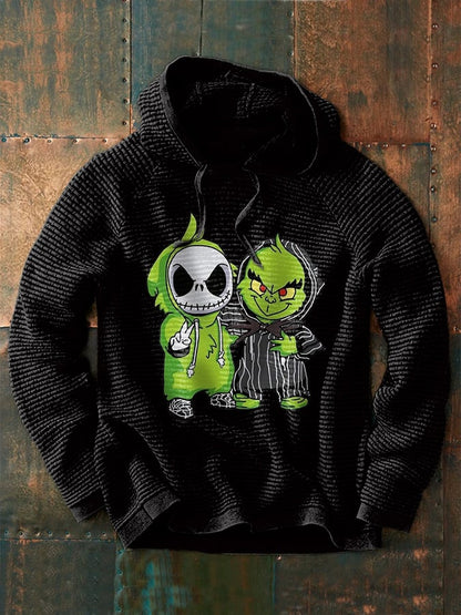 Men's Spooky Pet Print Waffle Hoodie