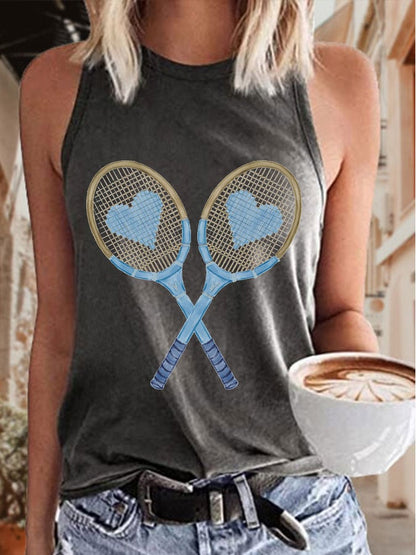 Women's Tennis lover Print Casual Vest