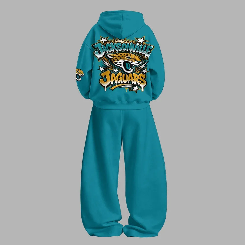 Jacksonville Jaguars Vintage Plush Hoodie set | NFL