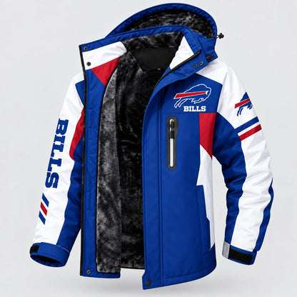 AEGE BUFFALO BILLS TEAM LOGO FOOTBALL GRAPHIC FLEECE LINED HOODED JACKET