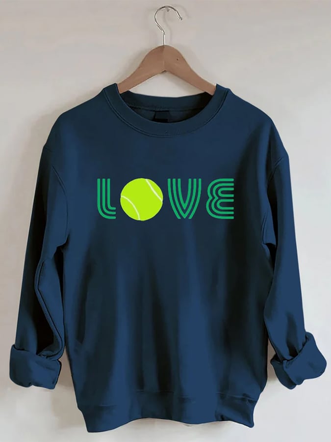 Women's Tennis Love Tennis Print Crewneck Sweatshirt