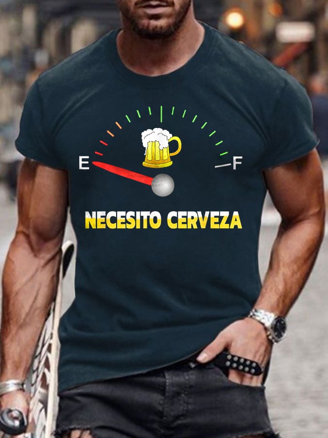 Men's Oktoberfest Beer Printed 100% Cotton Short Sleeve T-Shirt