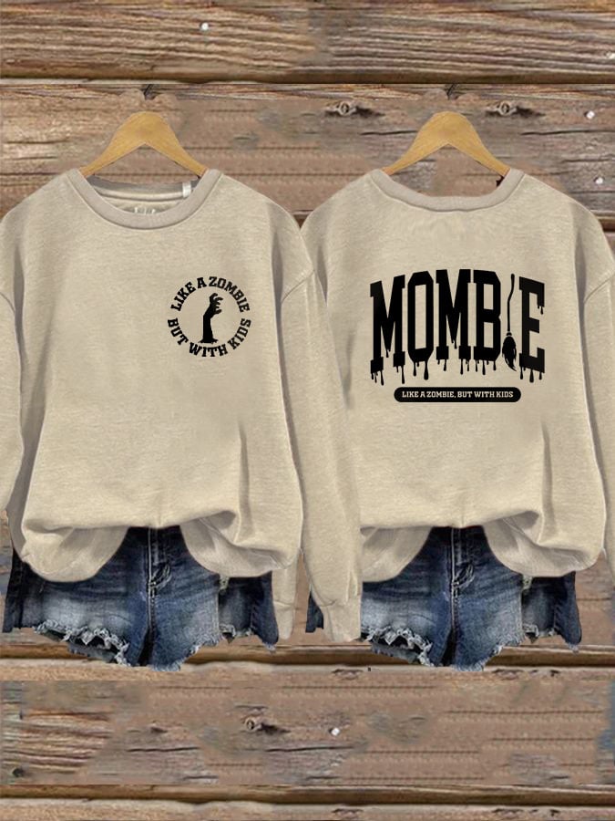 Women's Mombie Funny Mom Halloween Sweatshirt