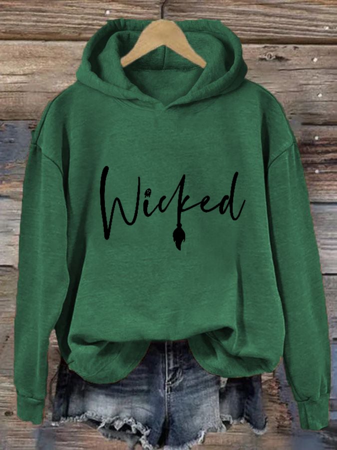 Women's Halloween Witch Wicked Printing Casual Hoodie