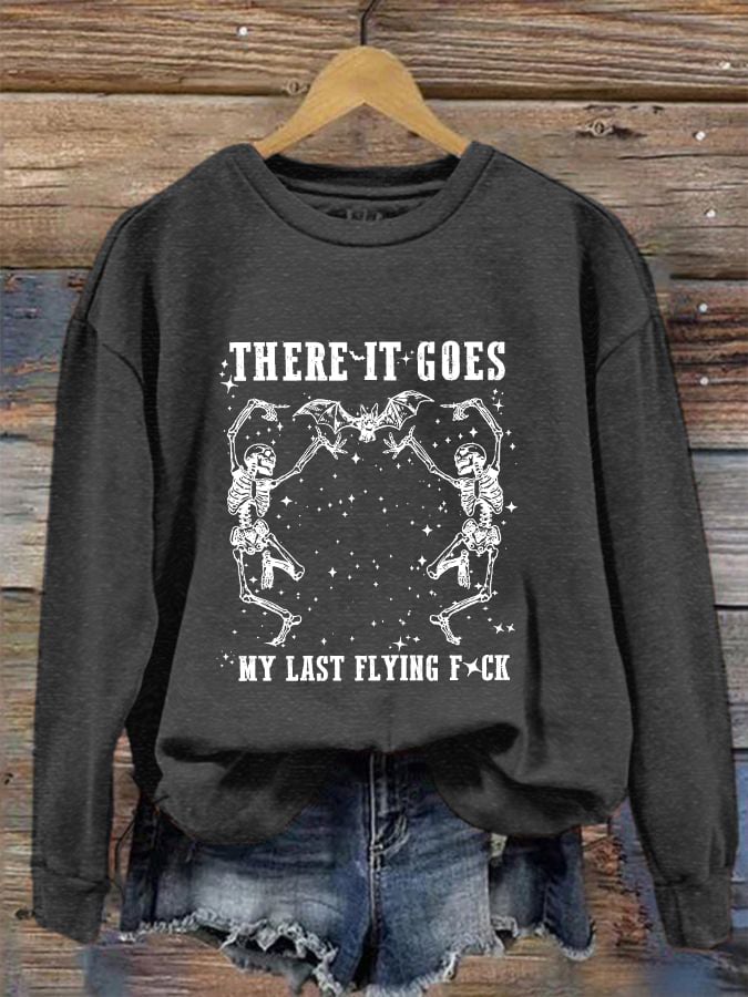 Women's Halloween There It Goes My Last Flying F*ck Crew Neck Sweatshirt