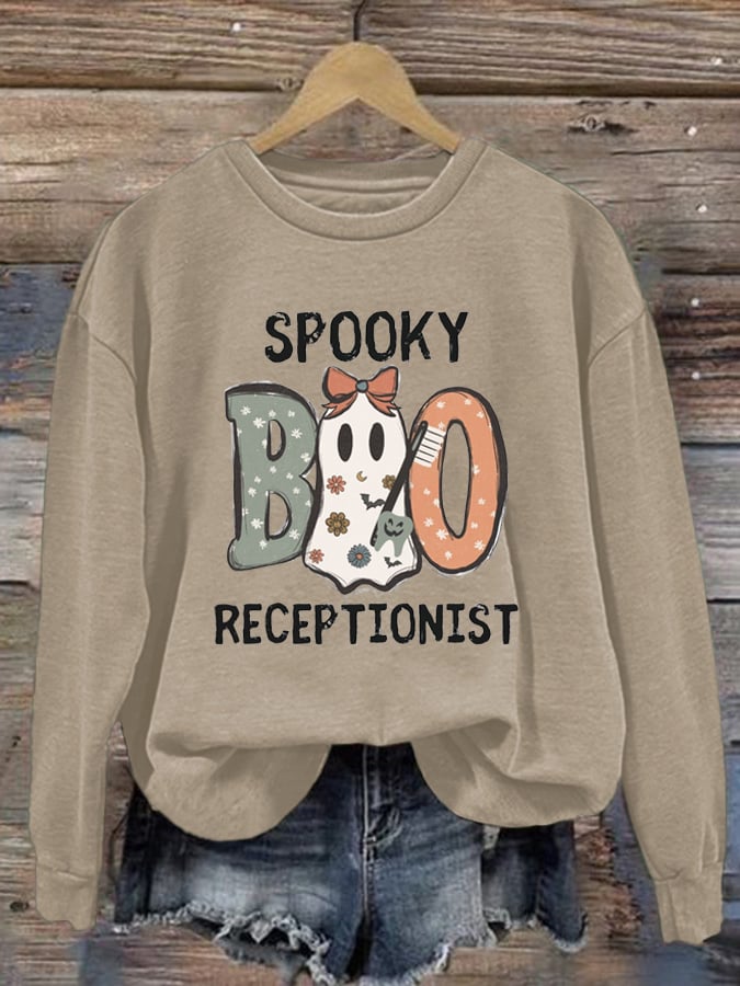 Women's Spooky Halloween Dental Receptionist Sweatshirt