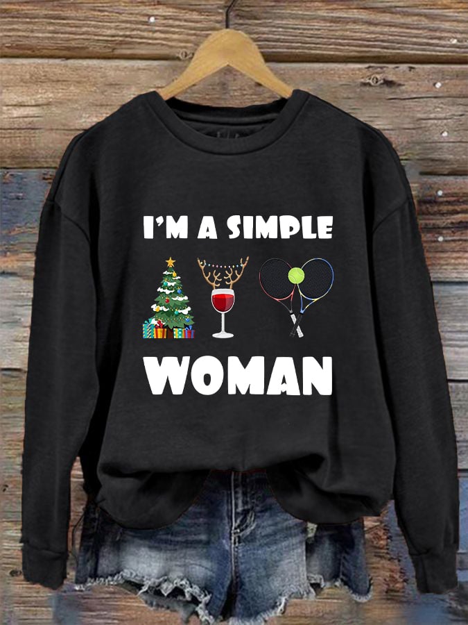 Women's Christmas Tennis Casual Sweatshirt