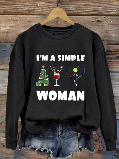 Women's Christmas Tennis Casual Sweatshirt
