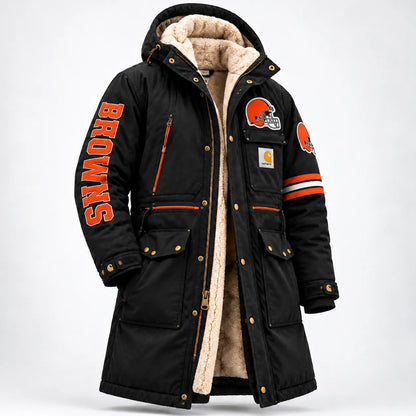 UNISEX CLEVELAND BROWNS SHERPA LINED WINTER PARKA JACKET