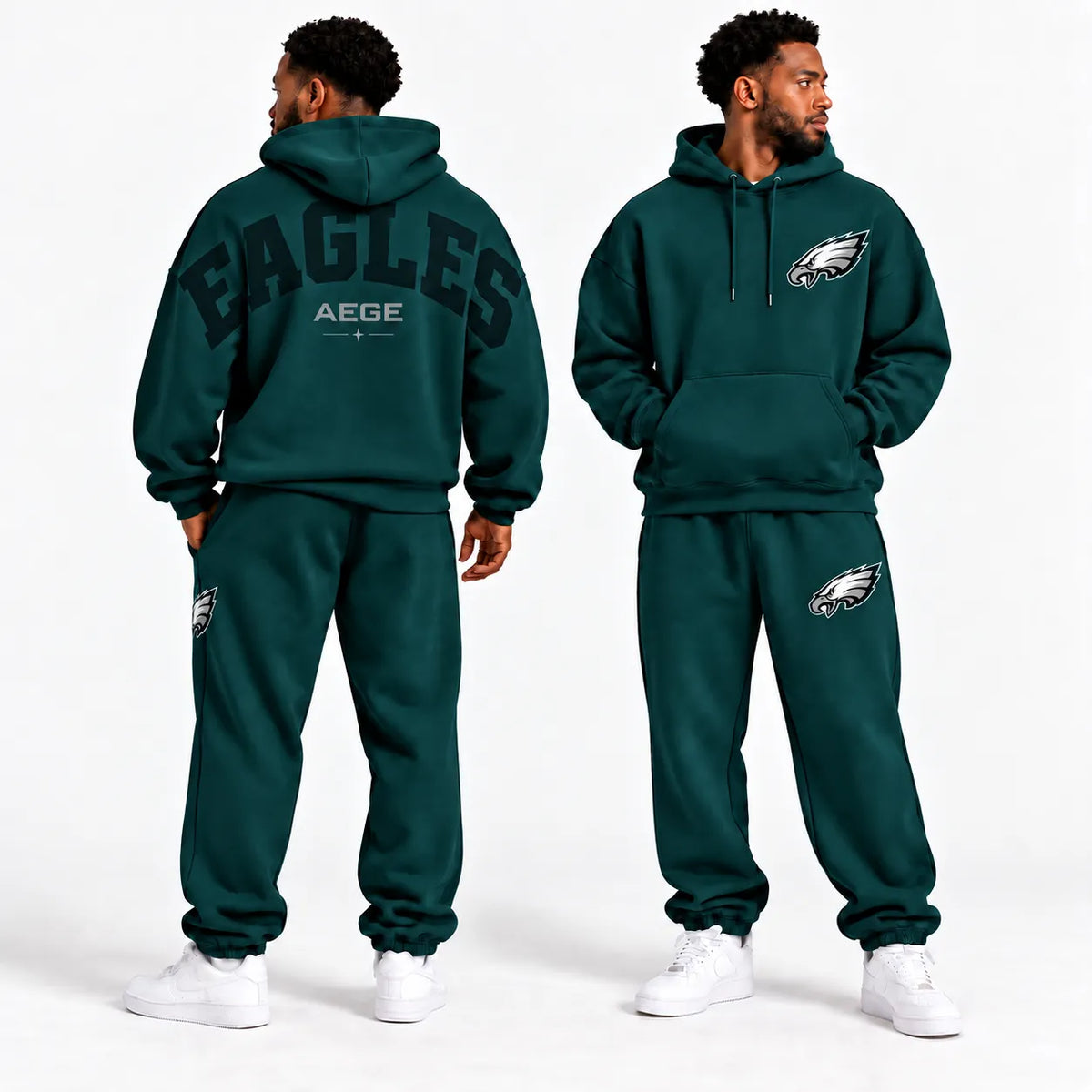 PHILADELPHIA EAGLES AIRY CLOUD FEEL OVERSIZED BACK GRAPHIC HOODIE