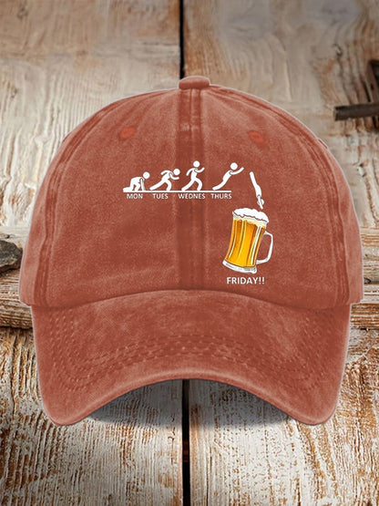 Unisex Oktoberfest Beer Print Printed Washed Distressed Hat