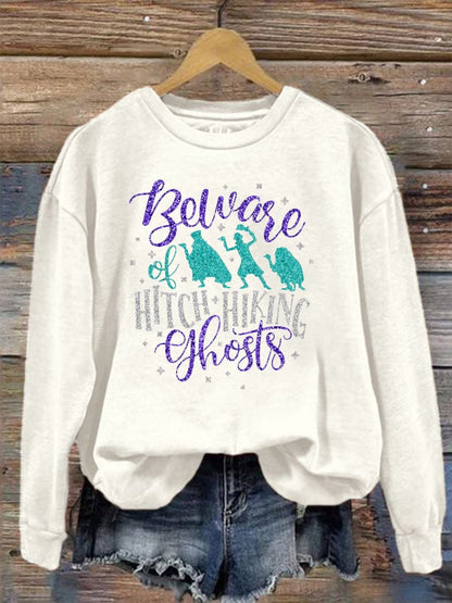 Women's Halloween Ghosts Print Sweatshirt