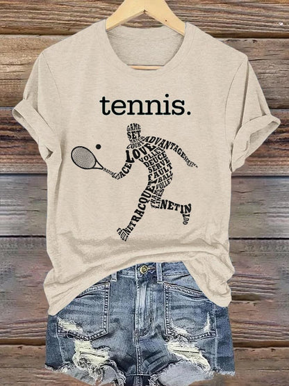 Women's Tennis Print Casual T-Shirt