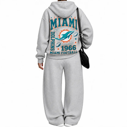 Miami Dolphins-Vintage Plush Hoodie set