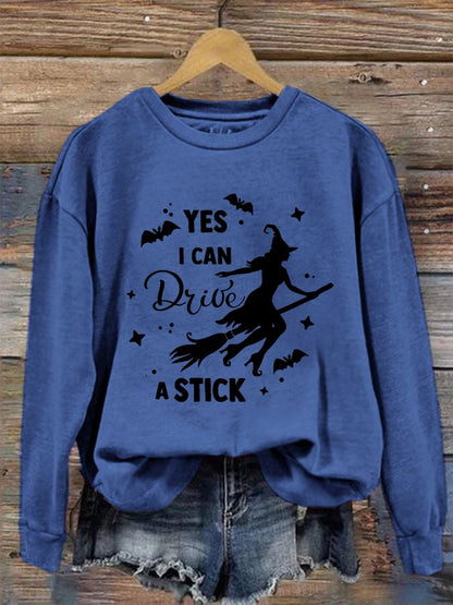 Women's "Yes, I Can Drive A Stick!" Printed Casual Sweatshirt