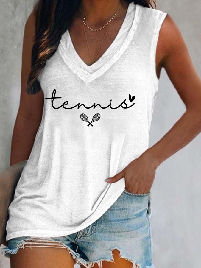 Women's Tennis Print Casual Vest