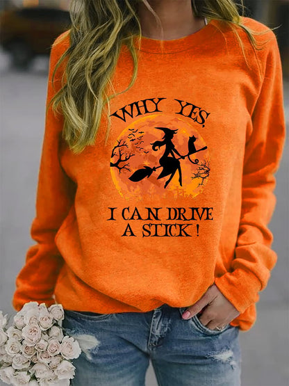 Women's "Why Yes, I Can Drive A Stick!" Printed Casual Sweatshirt