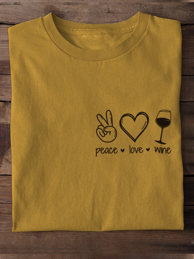 Peace Love Wine – Unisex T-Shirt made of 100% cotton