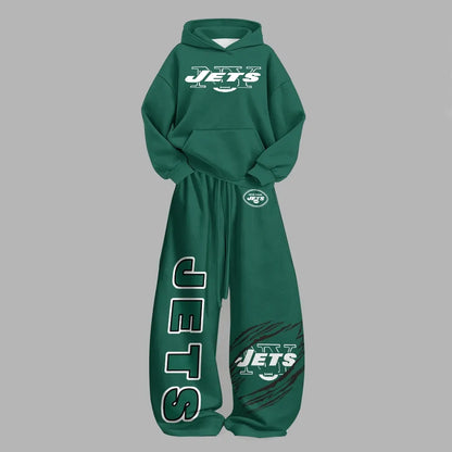 New York Jets Vintage Plush Hoodie set | NFL