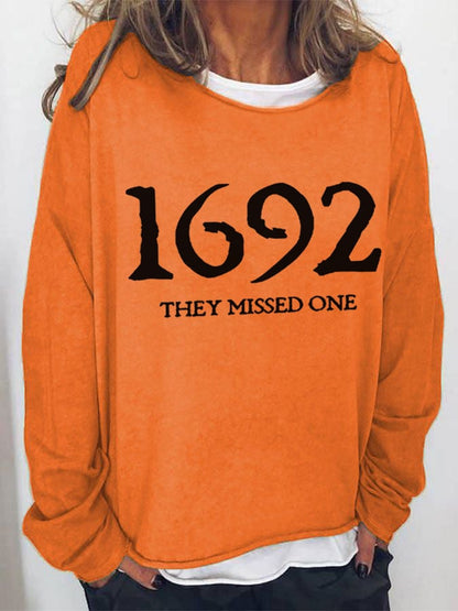 Women's 1692 They Missed One Salem Witch Print Sweatshirt