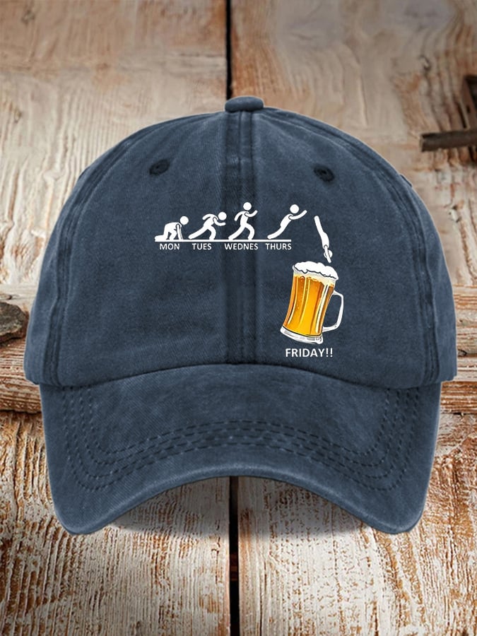 Unisex Oktoberfest Beer Print Printed Washed Distressed Hat