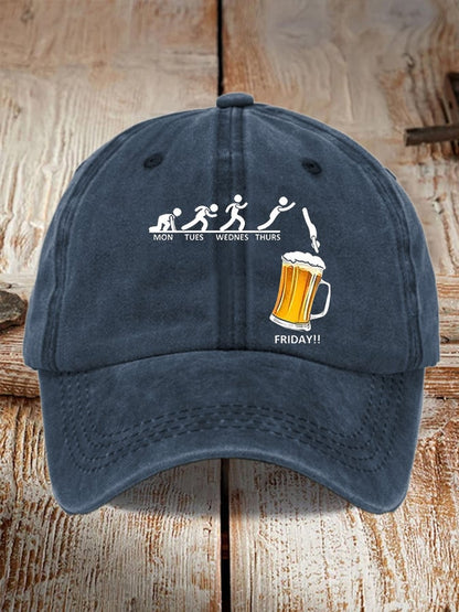 Unisex Oktoberfest Beer Print Printed Washed Distressed Hat