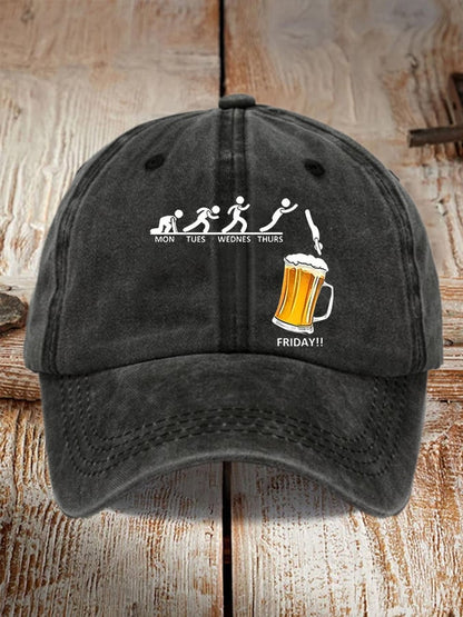 Unisex Oktoberfest Beer Print Printed Washed Distressed Hat