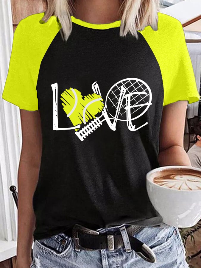 Women's Tennis Love Print T-Shirt