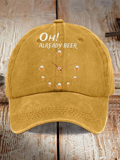 Unisex Oktoberfest Beer Print Printed Washed Distressed Hat