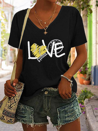 Women's TENNIS Love  Printed Casual T-shirt
