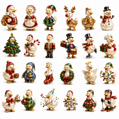 Duck 24-Day Advent Calendar – Christmas Countdown Collectible Figurines