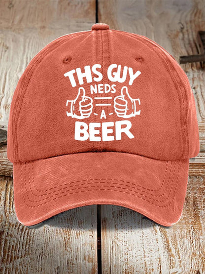 Unisex Oktoberfest Beer Print Printed Washed Distressed Hat