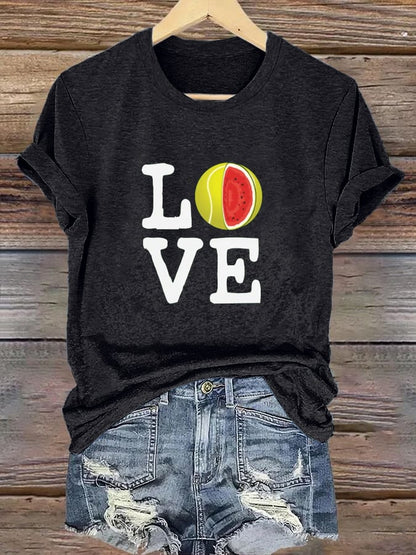 Women's Tennis Print Casual T-Shirt