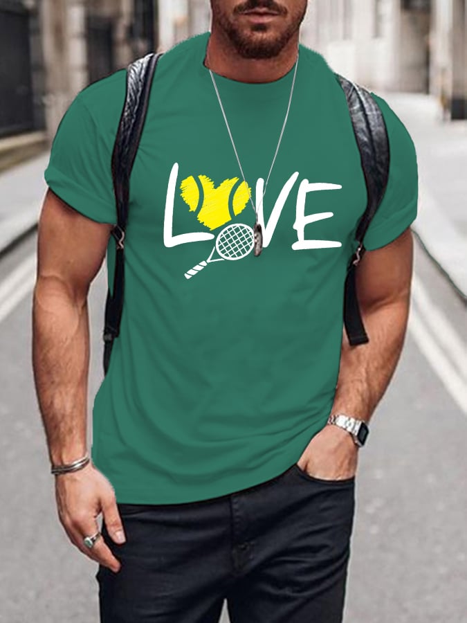 Men's love tennis printed t-shirt
