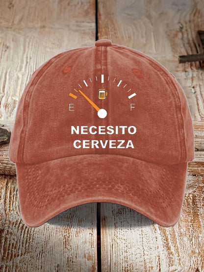 Unisex Oktoberfest Beer Print Printed Washed Distressed Hat