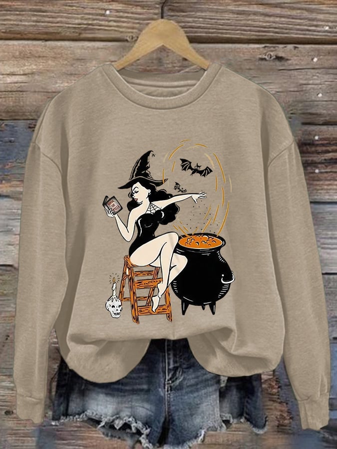 Women's Pharmacy Witch Print Sweatshirt