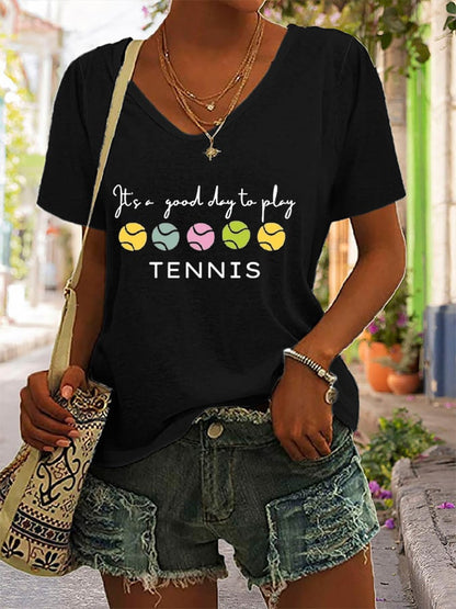 Women's It'S A Good Day To Play Tennis T-Shirt