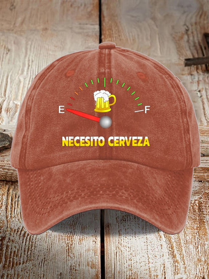 Unisex Oktoberfest Beer Print Printed Washed Distressed Hat