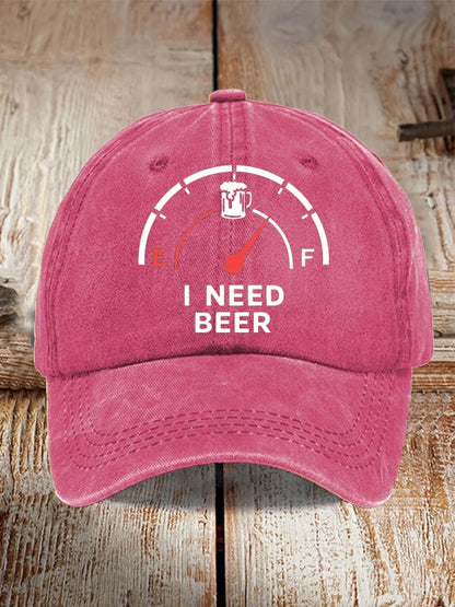 Unisex Oktoberfest Beer Print Printed Washed Distressed Hat