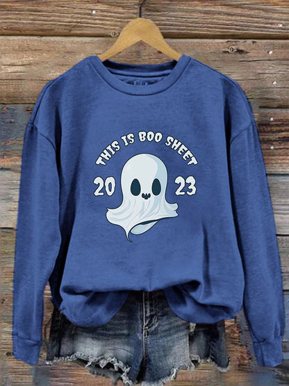 Women's "This is boo sheet 2023" printed casual sweatshirt