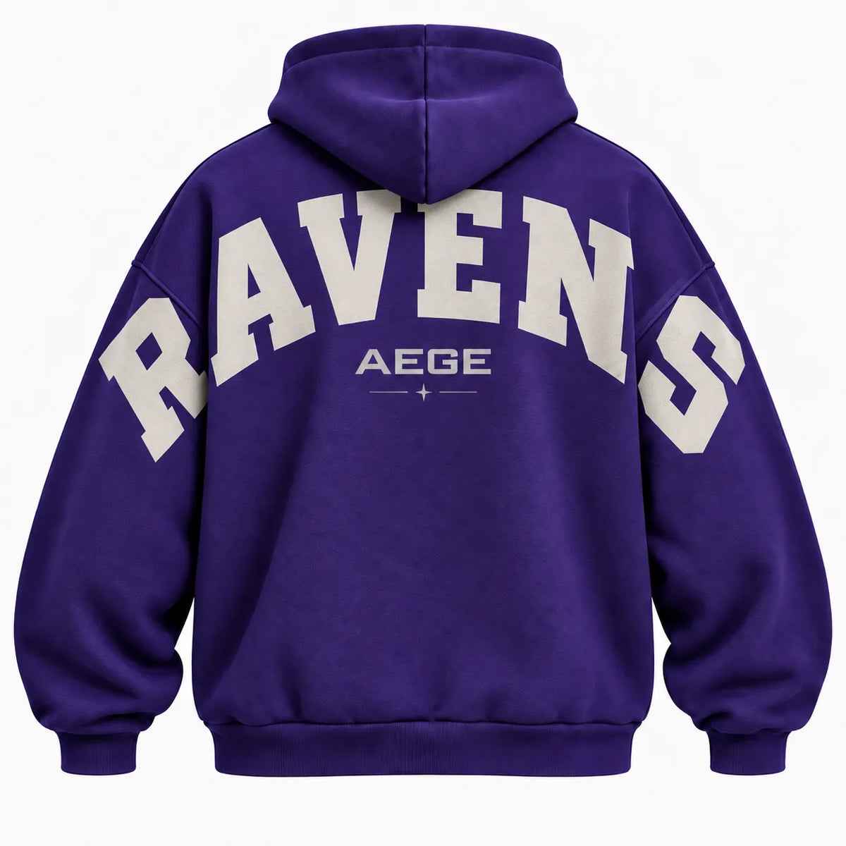 BALTIMORE RAVENS AIRY CLOUD FEEL OVERSIZED BACK GRAPHIC HOODIE