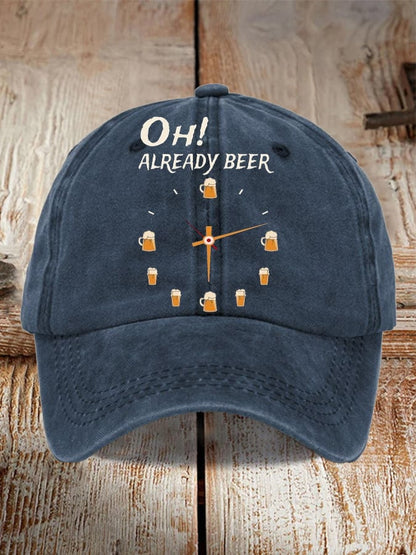 Unisex Oktoberfest Beer Print Printed Washed Distressed Hat