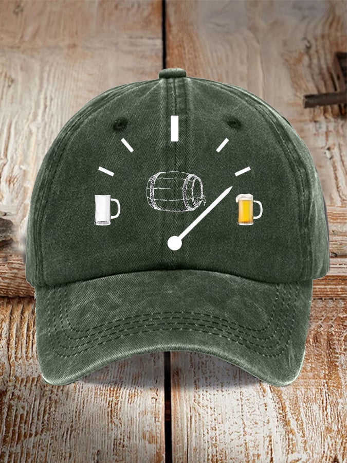 Unisex Oktoberfest Beer Print Printed Washed Distressed Hat