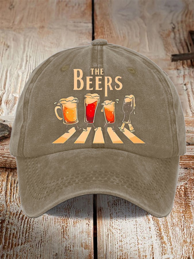 Unisex Oktoberfest Beer Print Printed Washed Distressed Hat