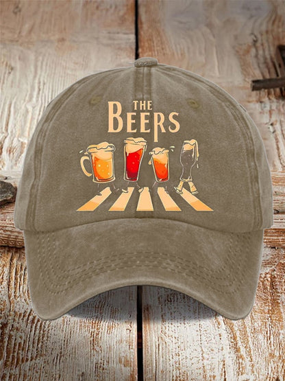 Unisex Oktoberfest Beer Print Printed Washed Distressed Hat